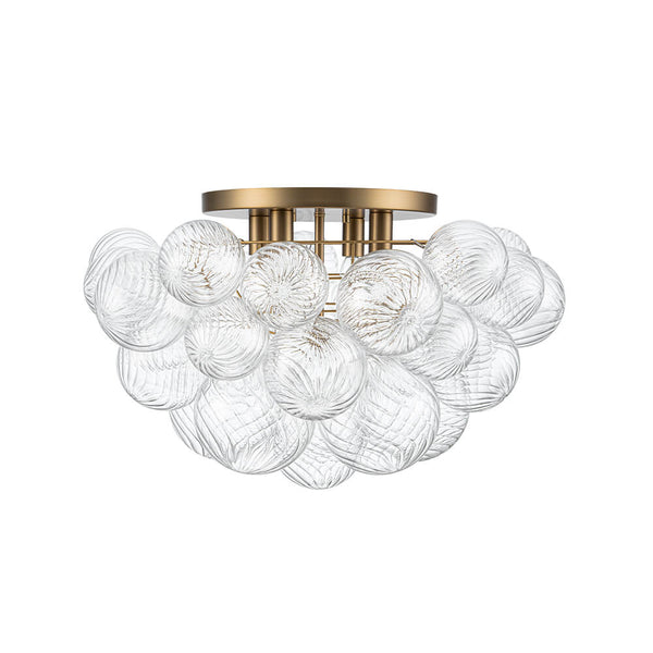 Luxury 4 - Light Clear Textured Glass Semi - Flush Mount - Yiilighting