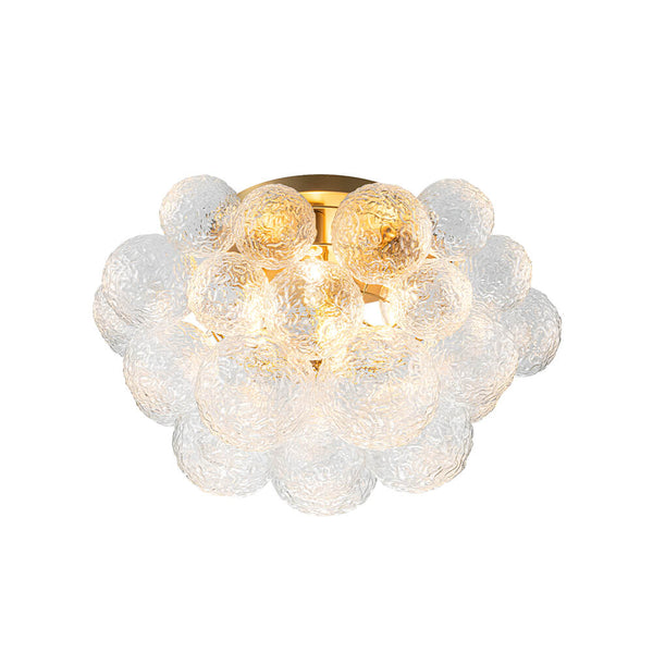 Luxury 4 - Light Clear Textured Glass Semi - Flush Mount - Yiilighting