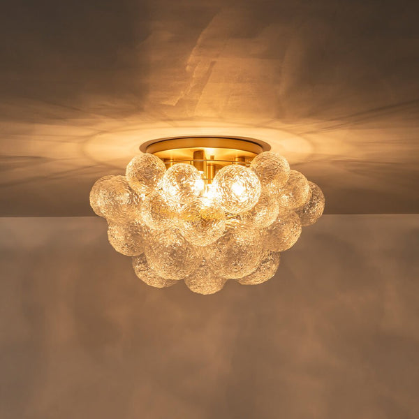 Luxury 4 - Light Clear Textured Glass Semi - Flush Mount - Yiilighting