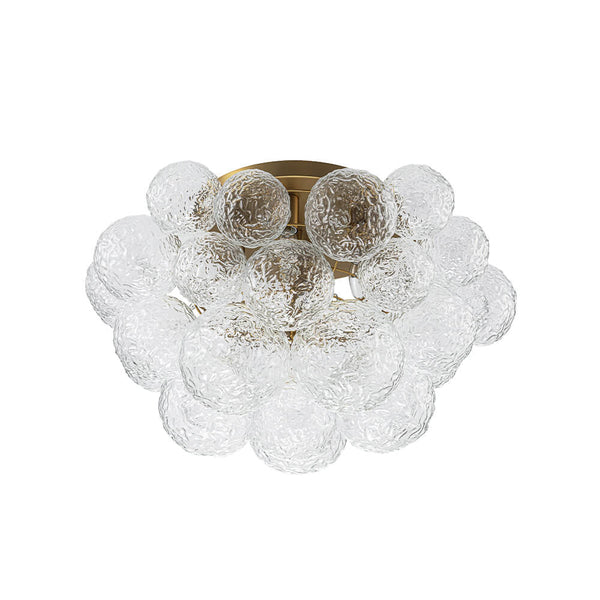 Luxury 4 - Light Clear Textured Glass Semi - Flush Mount - Yiilighting