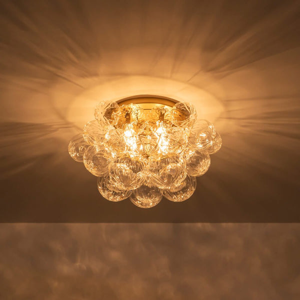 Luxury 4 - Light Clear Textured Glass Semi - Flush Mount - Yiilighting