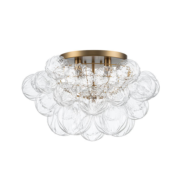 Luxury 4 - Light Clear Textured Glass Semi - Flush Mount - Yiilighting