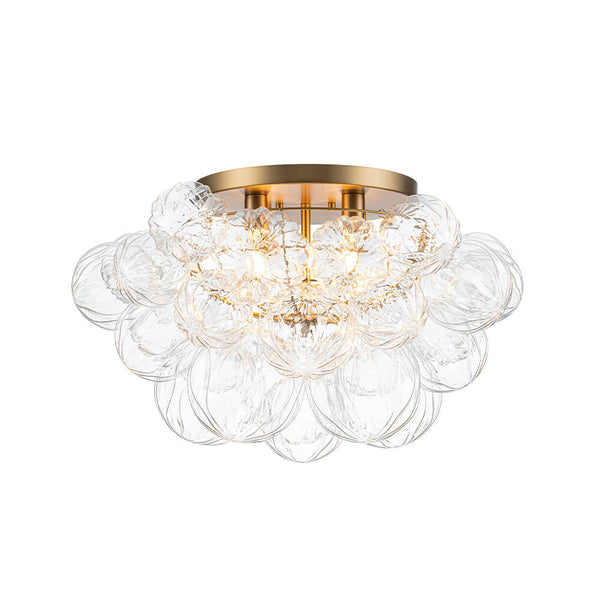 Luxury 4 - Light Clear Textured Glass Semi - Flush Mount - Yiilighting