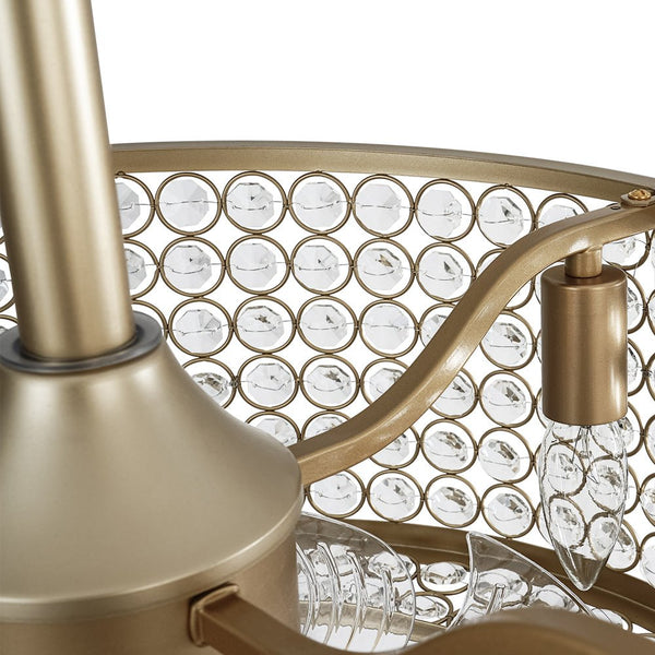 Luxury 4-Light Crystal Cage Drum Fan Ceiling Light - Yiilighting