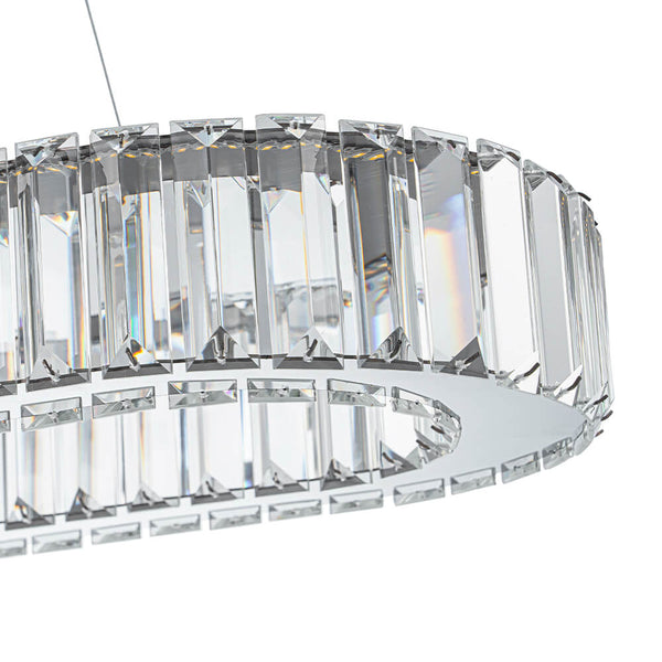 Luxury Oval Crystal LED Linear Kitchen Island Chandelier - Yiilighting