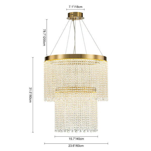 Luxury Tassel Crystal Dimmable LED Chandelier - Yiilighting