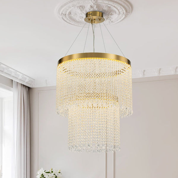 Luxury Tassel Crystal Dimmable LED Chandelier - Yiilighting