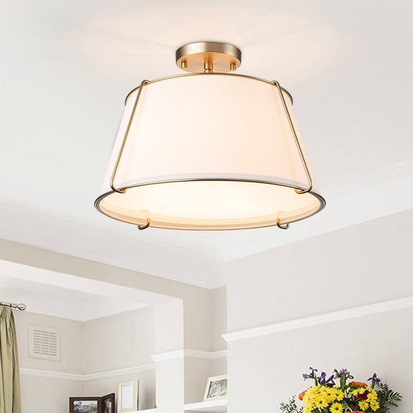 Mid - Century 4 - Light Drum Semi - Flush Mount - Yiilighting