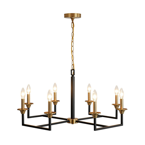 Mid - Century 8 - Light Geometric Candle Chandelier - Yiilighting