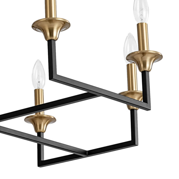 Mid - Century 8 - Light Geometric Candle Chandelier - Yiilighting