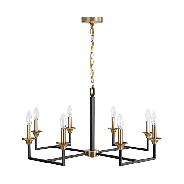 Mid - Century 8 - Light Geometric Candle Chandelier - Yiilighting