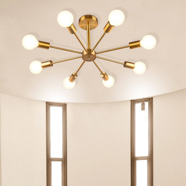 Mid - century 8 - Light Sputnik Chandelier - Yiilighting