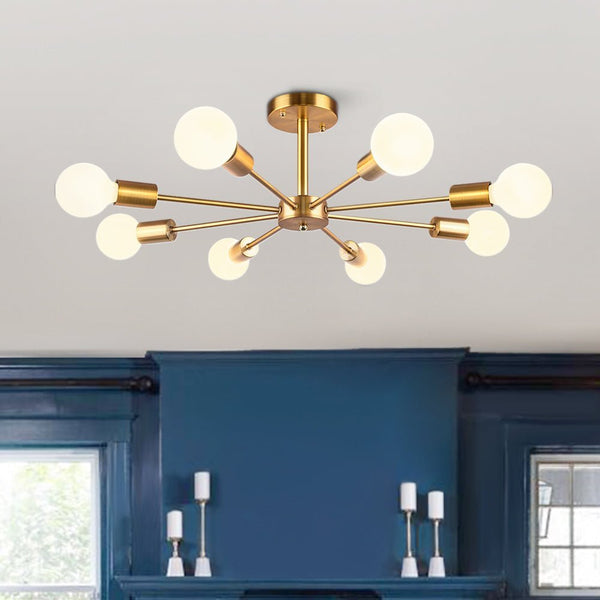 Mid - century 8 - Light Sputnik Chandelier - Yiilighting