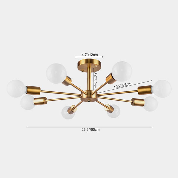 Mid - century 8 - Light Sputnik Chandelier - Yiilighting