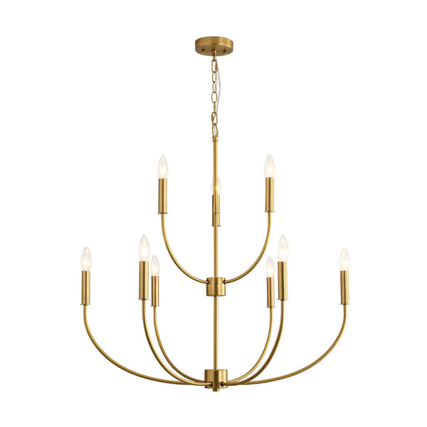 Mid - Century 9 - Light Candle Branch Chandelier - Yiilighting