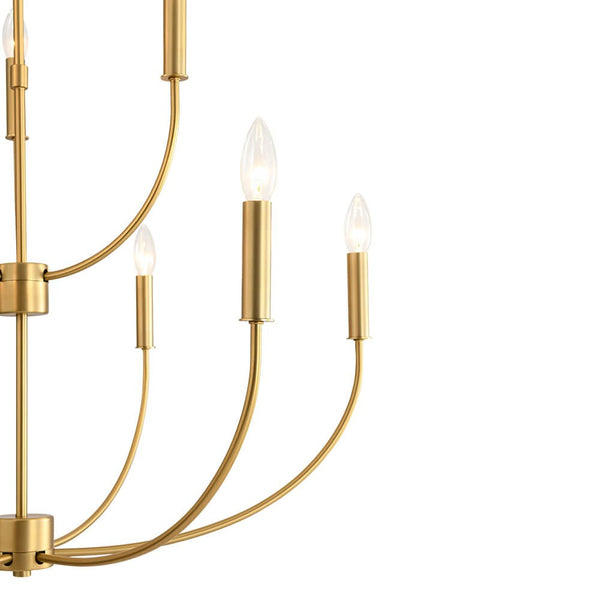 Mid - Century 9 - Light Candle Branch Chandelier - Yiilighting