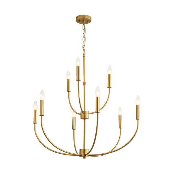 Mid - Century 9 - Light Candle Branch Chandelier - Yiilighting