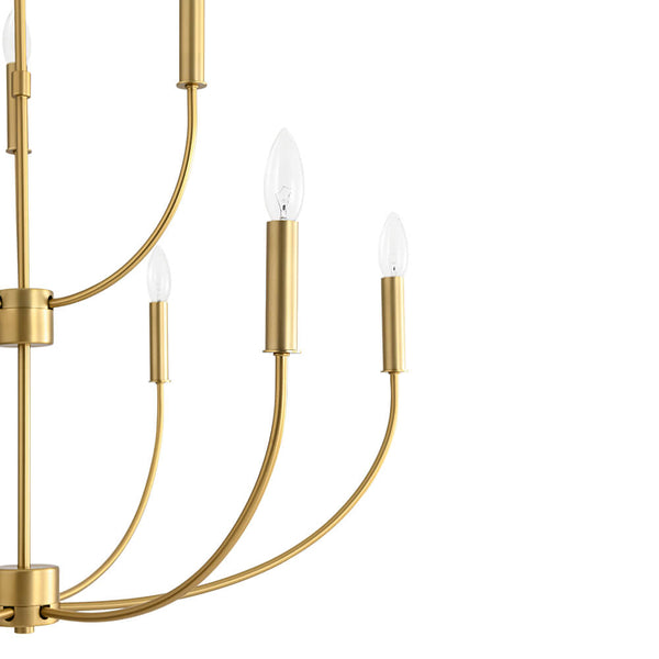 Mid - Century 9 - Light Candle Branch Chandelier - Yiilighting