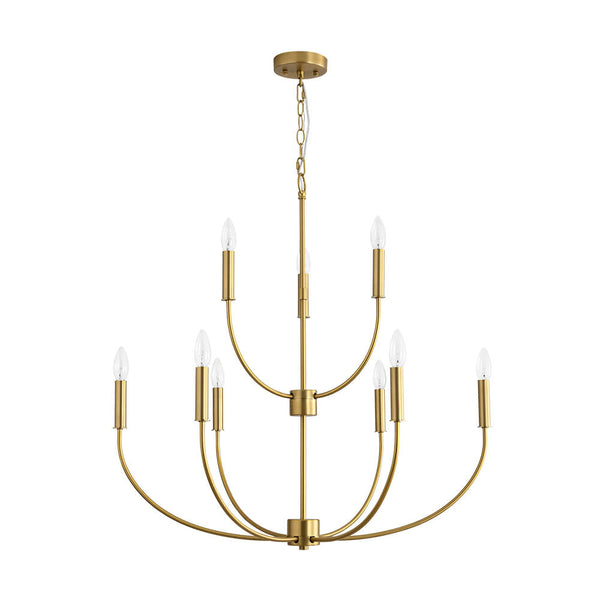 Mid - Century 9 - Light Candle Branch Chandelier - Yiilighting