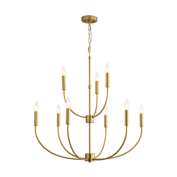 Mid - Century 9 - Light Candle Branch Chandelier - Yiilighting