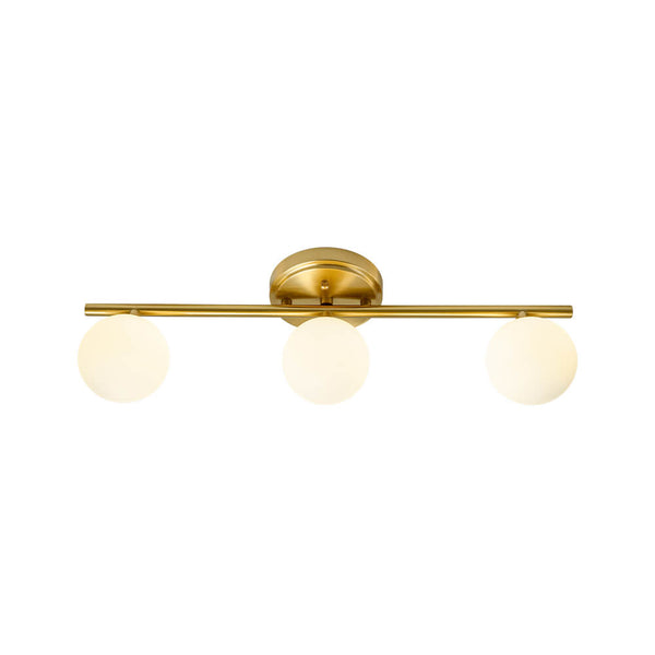 Mid - century Milky Glass Globe Linear Vanity Wall Sconce - Yiilighting