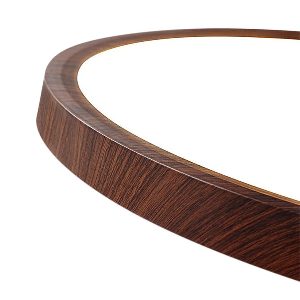 Mid - Century Minimalist Walnut Wood Grain Dimmable LED Flush Mount - Yiilighting