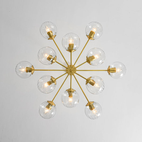 Mid - Century Modern 12 - Light 2 - Tiered Sputnik Glass Globe Chandelier - Yiilighting