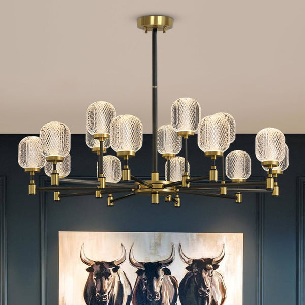 Mid Century Modern 15 - Light Crystal Glass Chandelier - Yiilighting