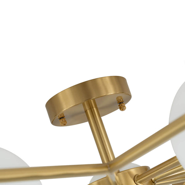 Mid - century Modern 15 - Light Sputnik Branching Glass Globe Semi Flush Mount - Yiilighting