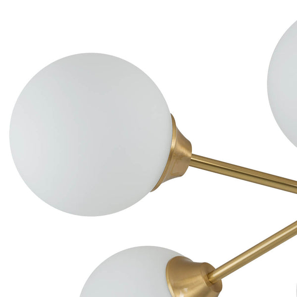 Mid - century Modern 15 - Light Sputnik Branching Glass Globe Semi Flush Mount - Yiilighting