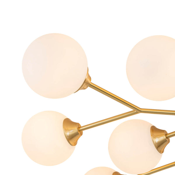 Mid - century Modern 15 - Light Sputnik Branching Glass Globe Semi Flush Mount - Yiilighting