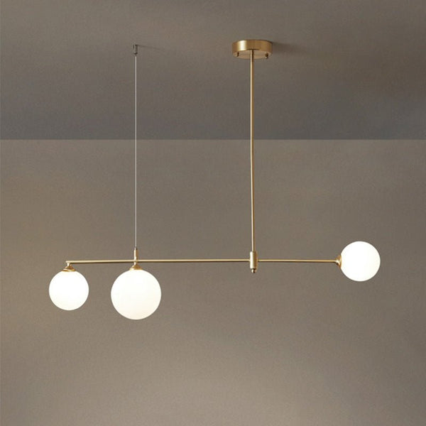 Mid - Century Modern 3 Light Linear Brass Ceiling Light - Yiilighting