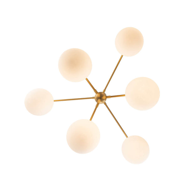 Mid - Century Modern 3/6 - Light Milky White Glass Globe Sputnik Chandelier - Yiilighting