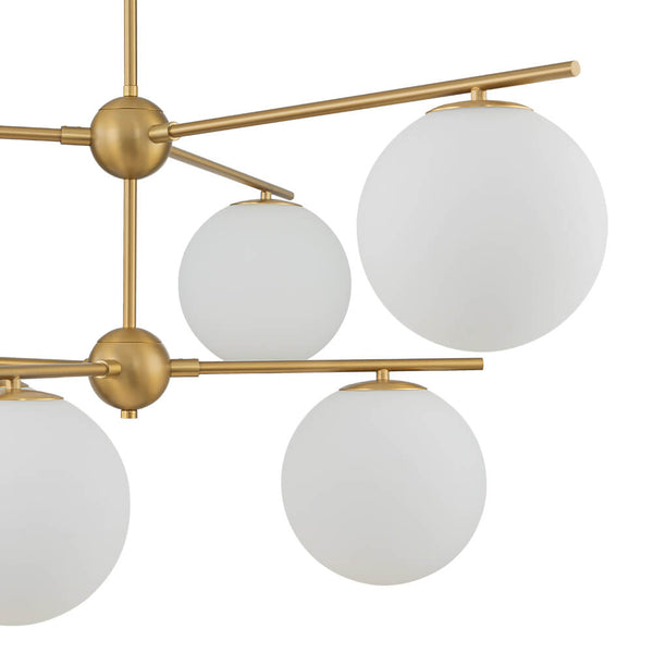 Mid - Century Modern 3/6 - Light Milky White Glass Globe Sputnik Chandelier - Yiilighting