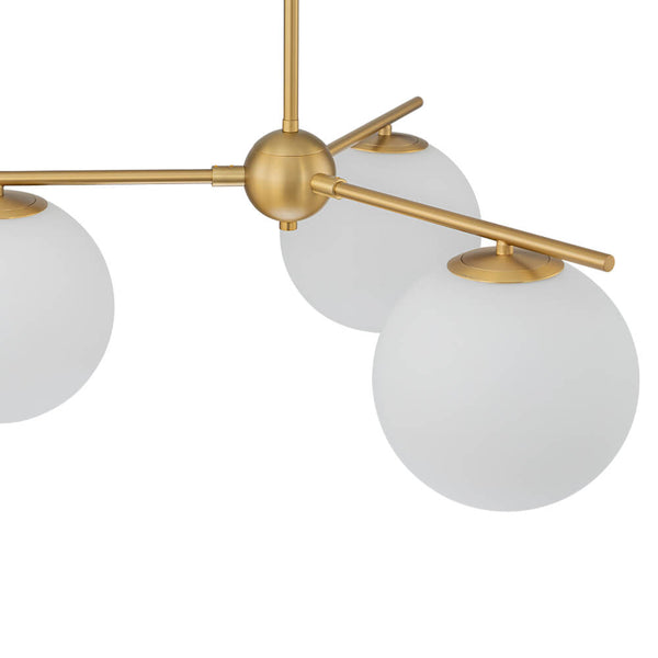 Mid - Century Modern 3/6 - Light Milky White Glass Globe Sputnik Chandelier - Yiilighting