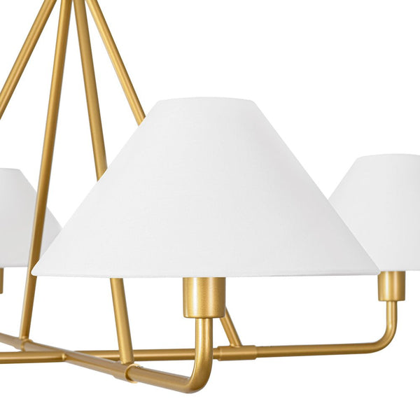 Mid - Century Modern 4 - Light Conical Fabric Shades Iron Chandelier - Yiilighting