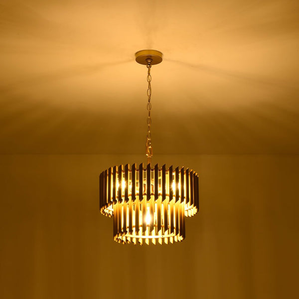 Mid - Century Modern 4 - Light Drum Tiered Chandelier - Yiilighting