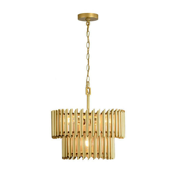 Mid - Century Modern 4 - Light Drum Tiered Chandelier - Yiilighting