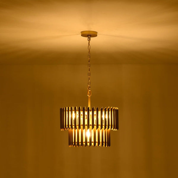 Mid - Century Modern 4 - Light Drum Tiered Chandelier - Yiilighting