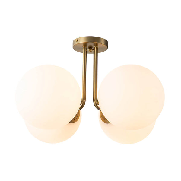 Mid - Century Modern 4 - Light Glass Globe Semi - Flush Mount - Yiilighting