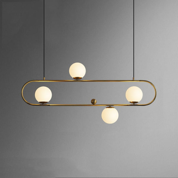 Mid - Century Modern 4 Light Oval Ring Chandelier - Yiilighting