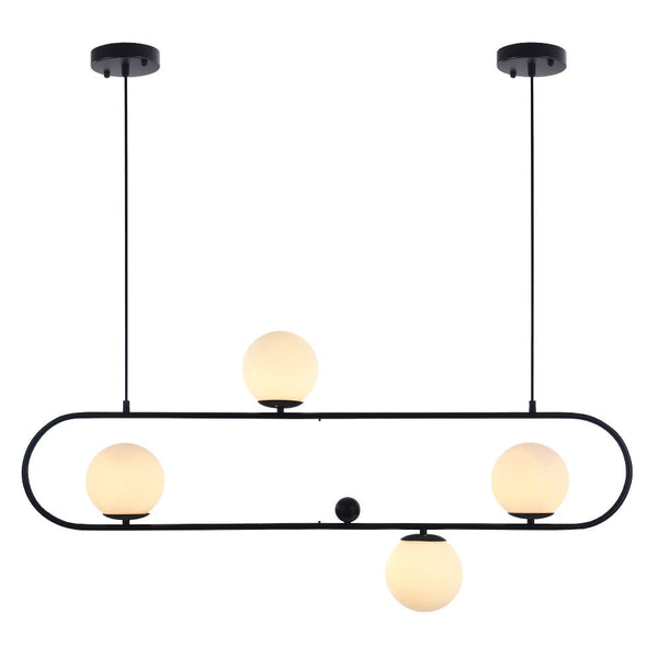 Mid - Century Modern 4 Light Oval Ring Chandelier - Yiilighting