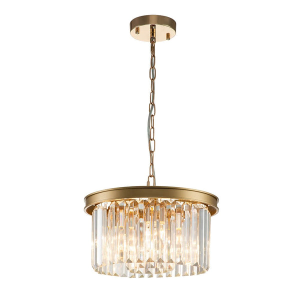 Mid - Century Modern 5 - Light Drum Crystal Chandelier - Yiilighting