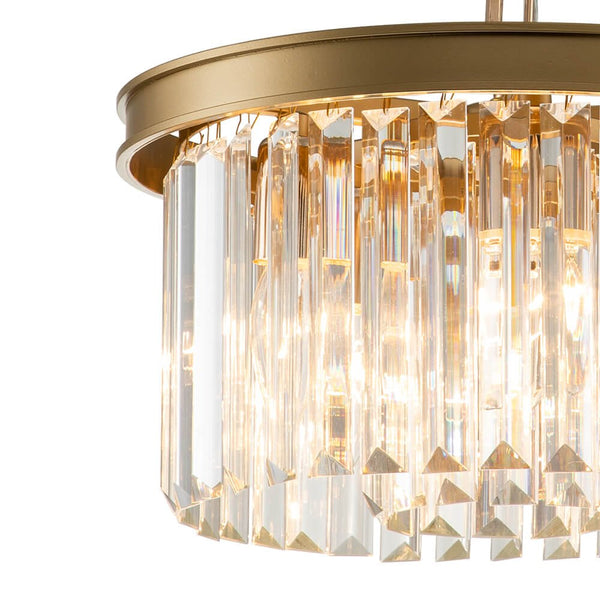 Mid - Century Modern 5 - Light Drum Crystal Chandelier - Yiilighting