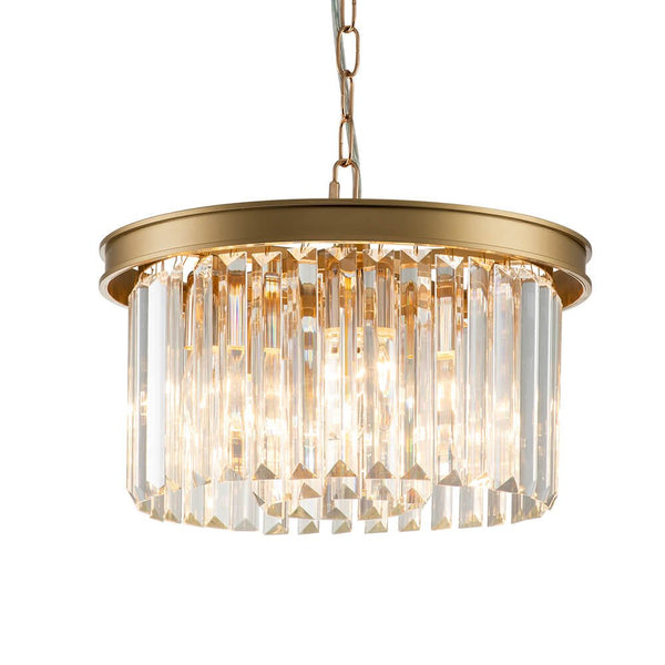 Mid - Century Modern 5 - Light Drum Crystal Chandelier - Yiilighting
