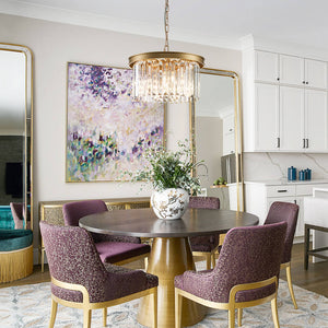 Mid - Century Modern 5 - Light Drum Crystal Chandelier - Yiilighting