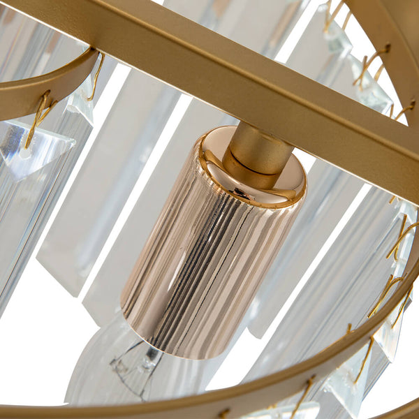 Mid - Century Modern 5 - Light Drum Crystal Chandelier - Yiilighting