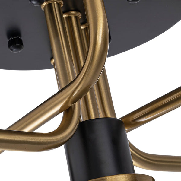 Mid Century Modern 5 - Light Milk Glass Globe Two - Toned Ceiling Light - Yiilighting