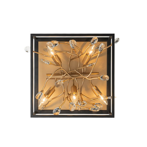 Mid - Century Modern 5 - Light Square Crystal Flush Mount - Yiilighting