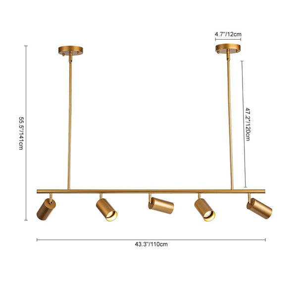 Mid - Century Modern 5 - Light Track Kit Linear Chandelier - Yiilighting